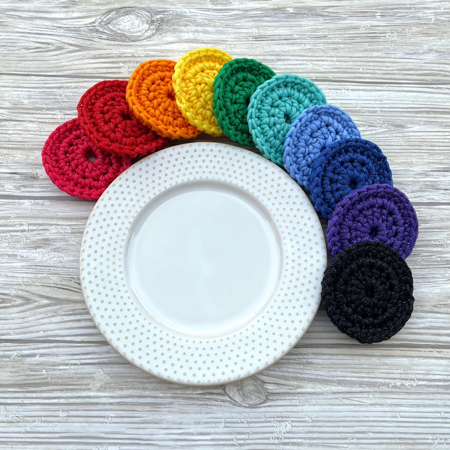 Black Nylon Crocheted Dish Scrubby