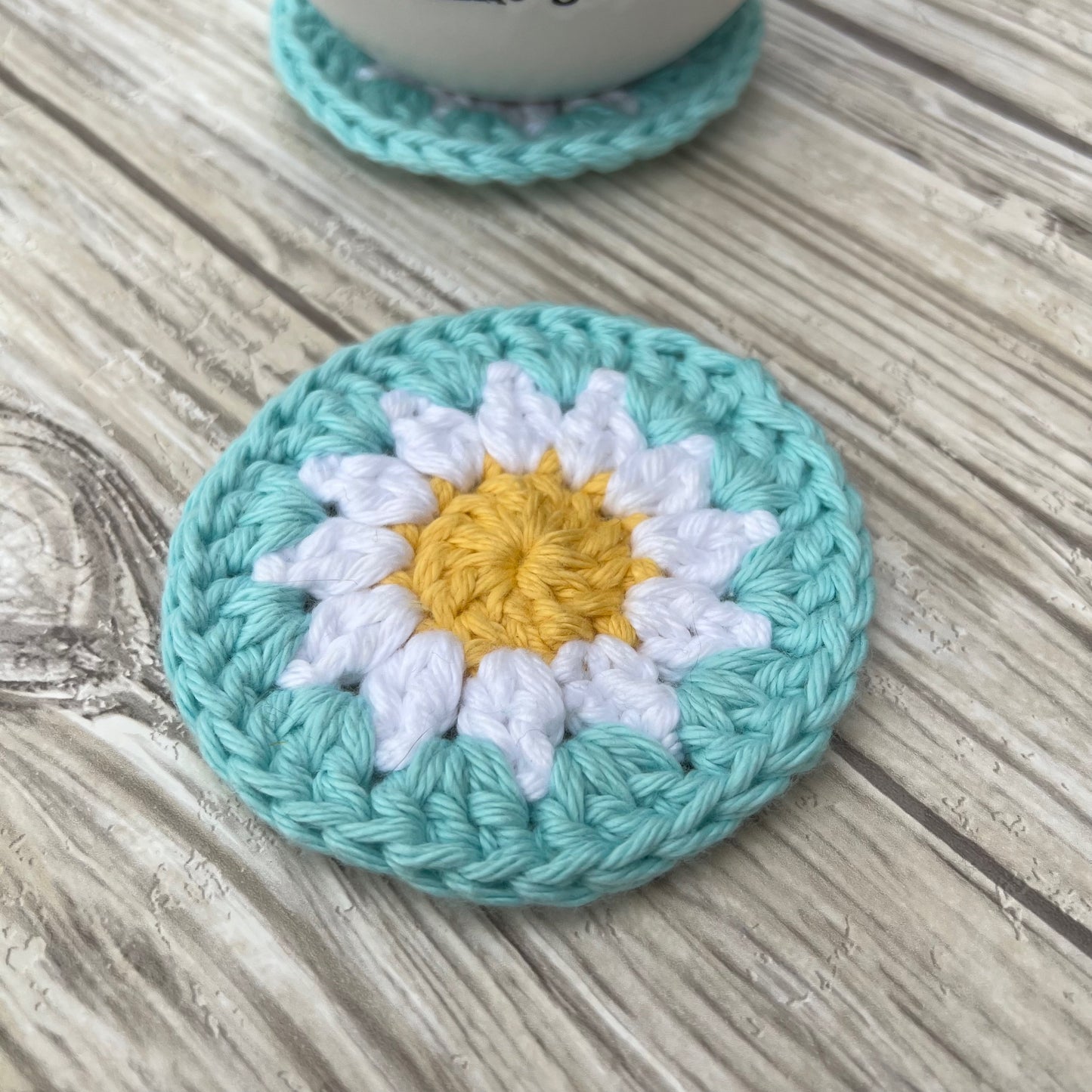 Aqua Daisy Coaster