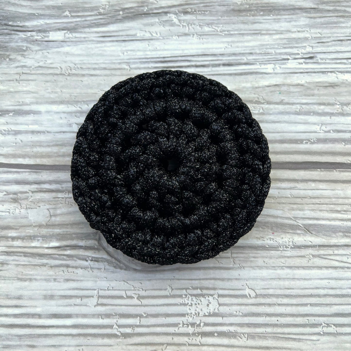 Black Nylon Crocheted Dish Scrubby