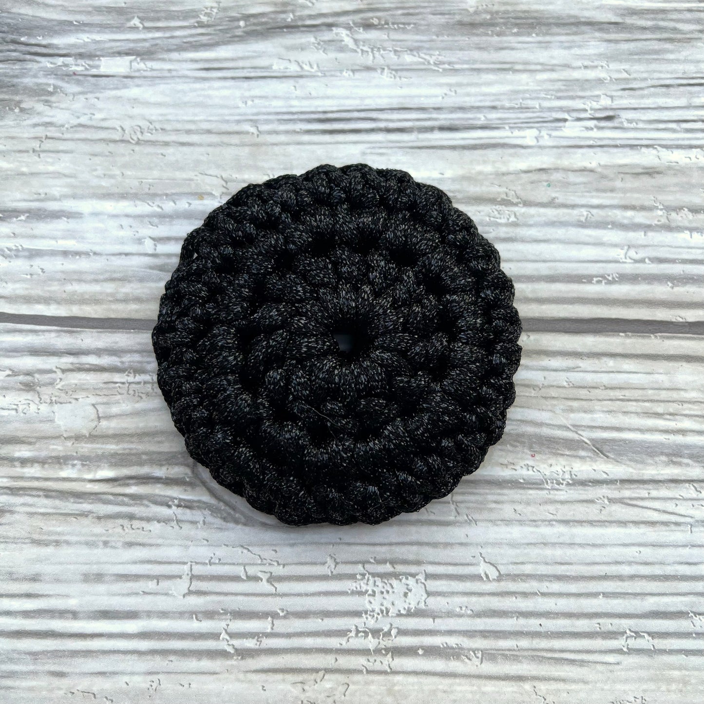 Black Nylon Crocheted Dish Scrubby