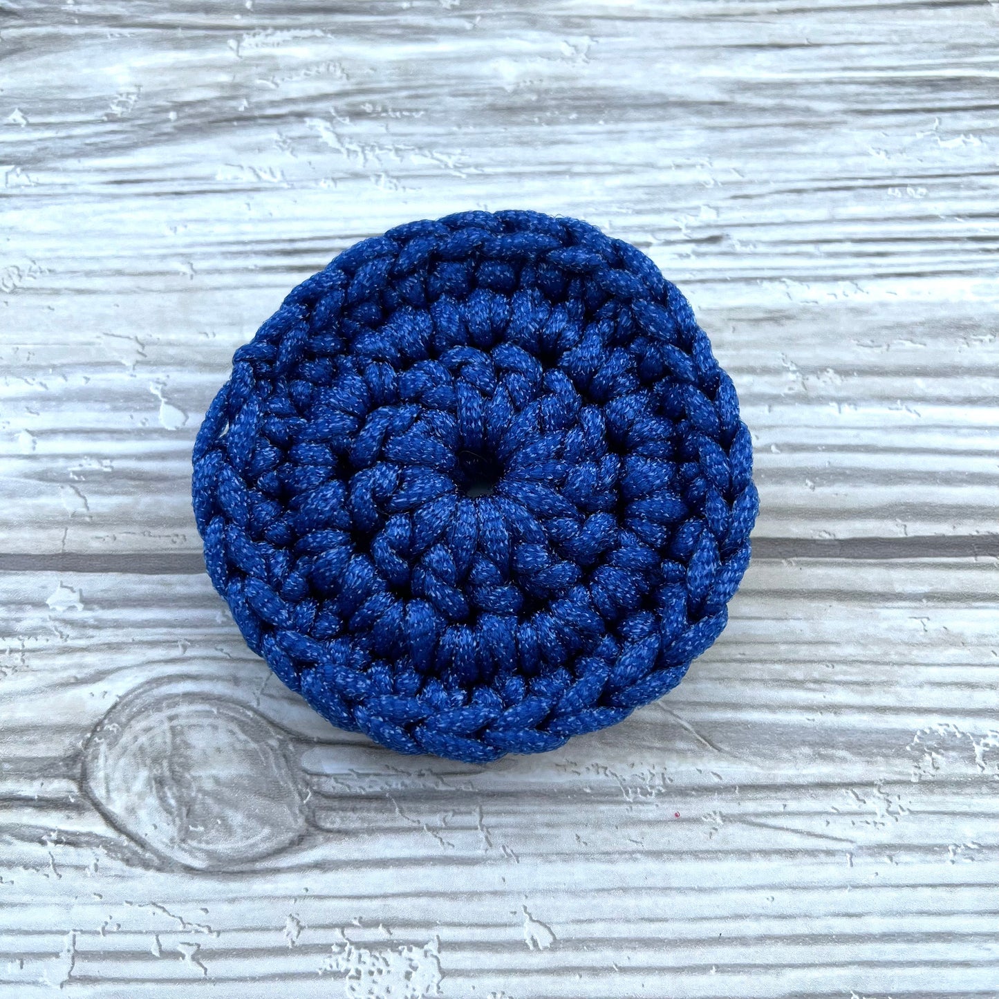Blue Nylon Crocheted Dish Scrubby