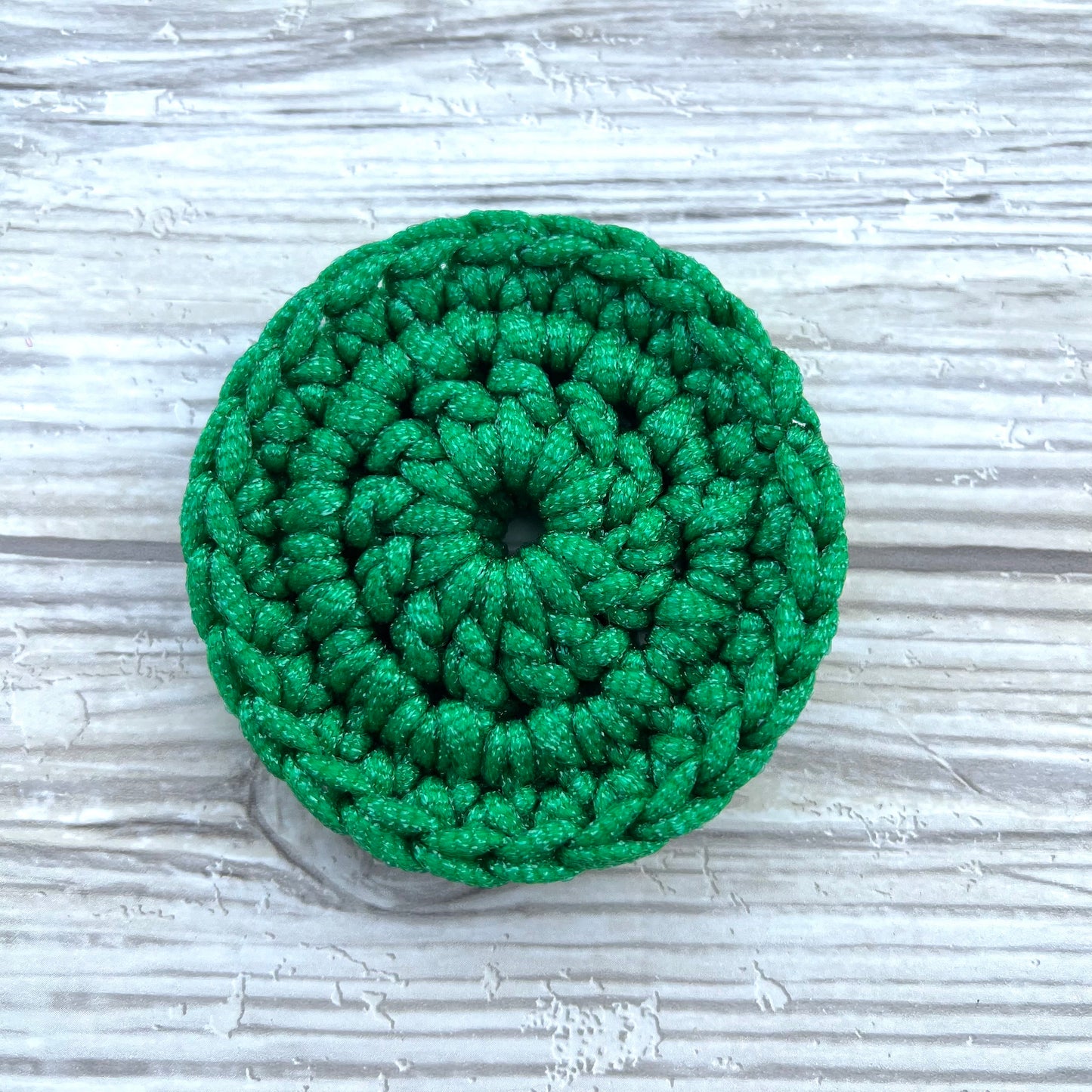 Green Nylon Crocheted Dish Scrubby