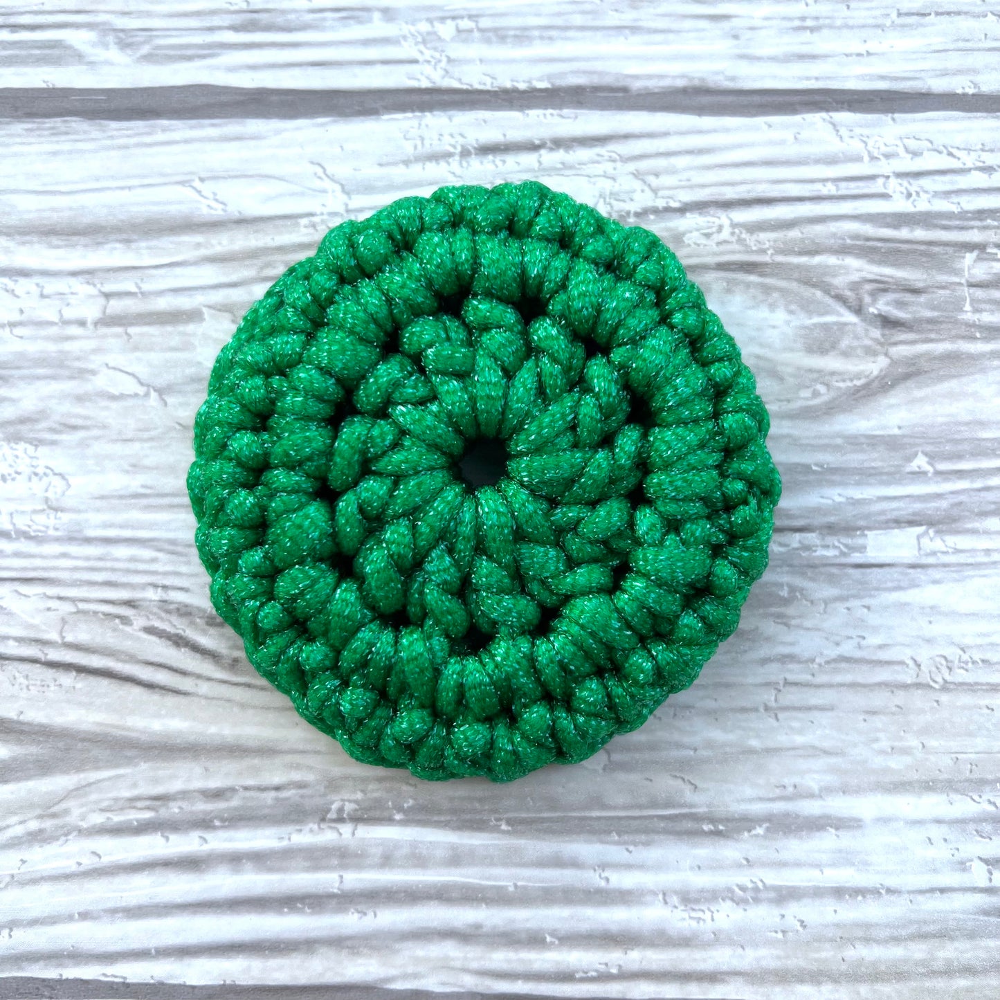 Green Nylon Crocheted Dish Scrubby