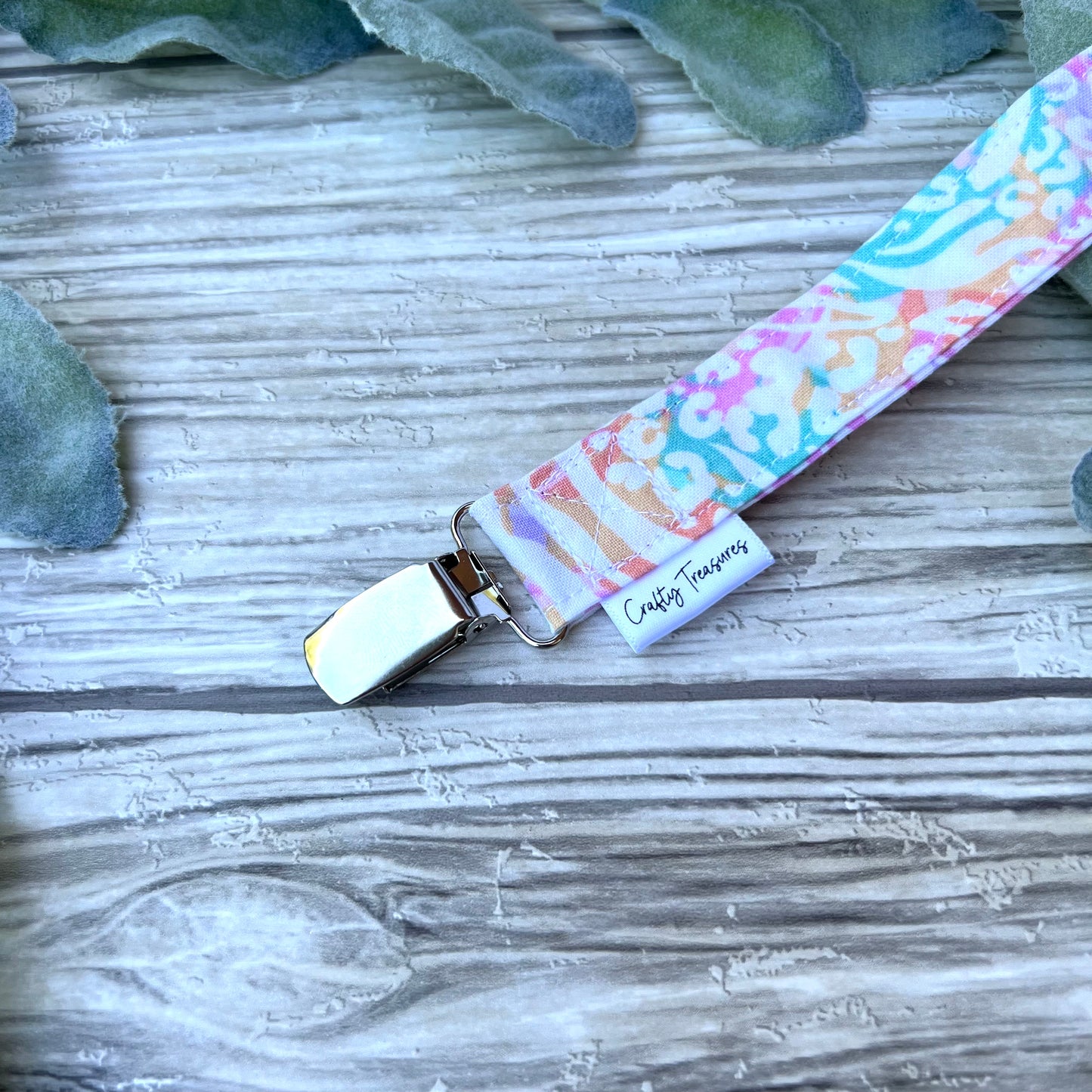 Pastel Animal Print Pacifier Clip