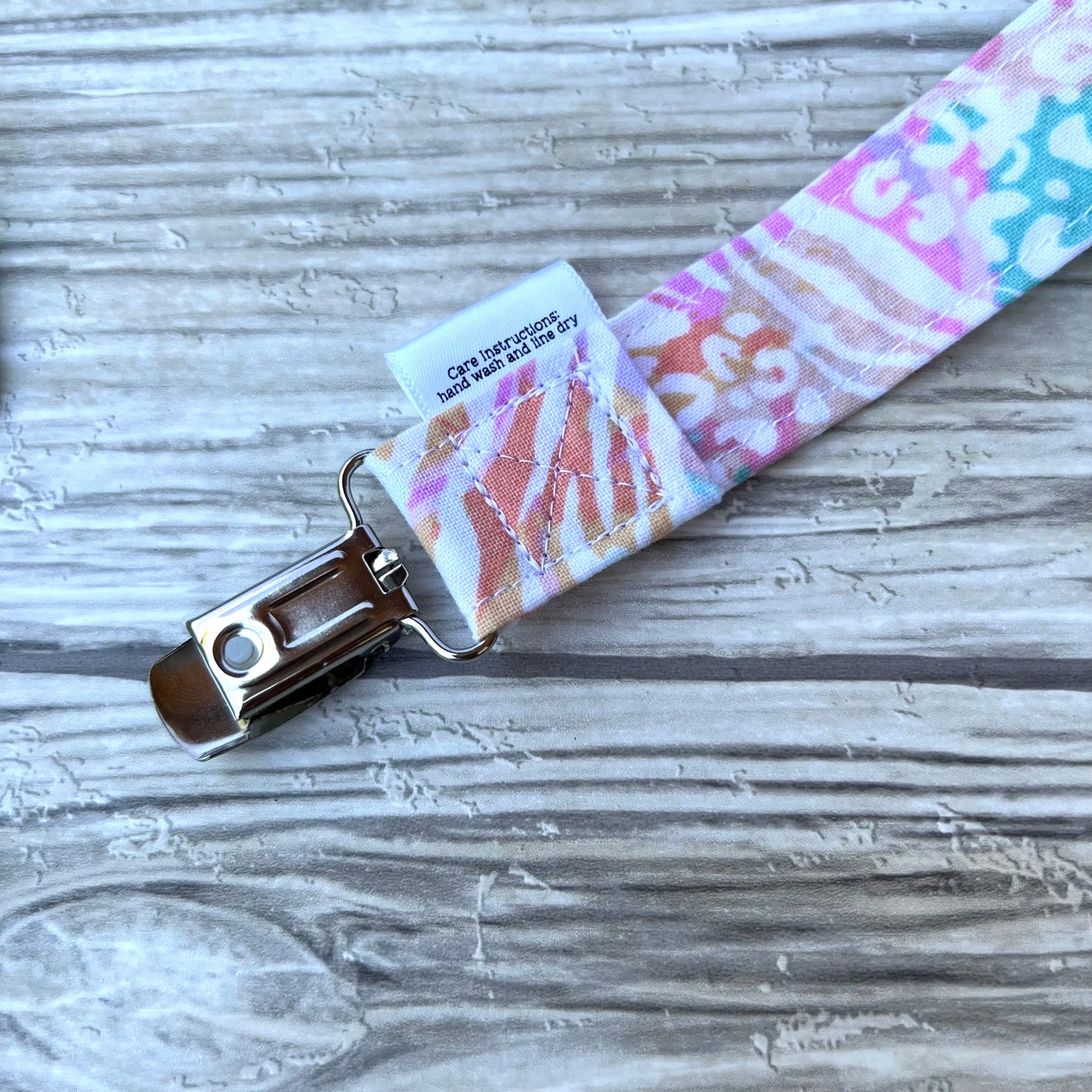 Pastel Animal Print Pacifier Clip