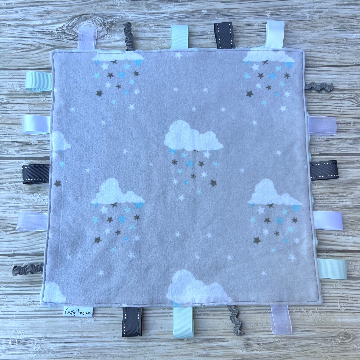 Cloudy Grey Tag Blanket