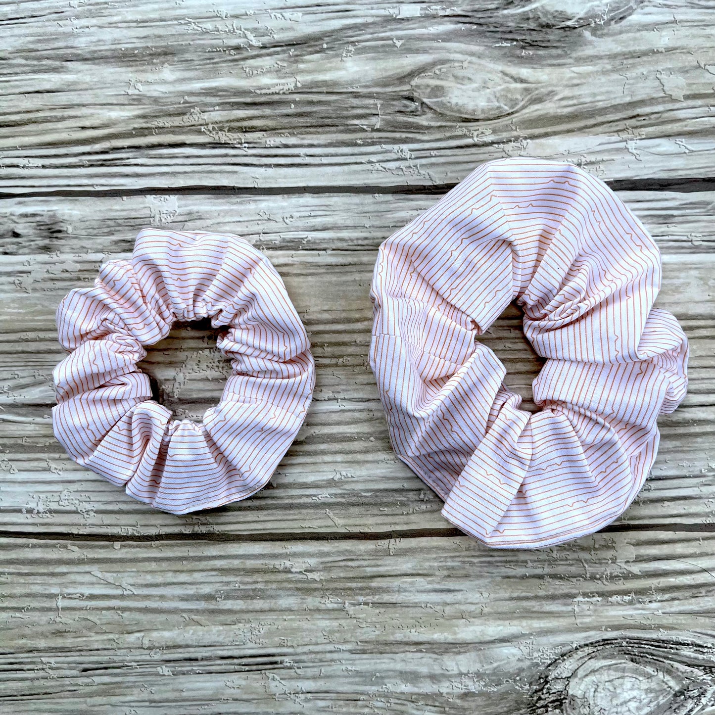 White and Orange Cat Ears Cotton Scrunchie