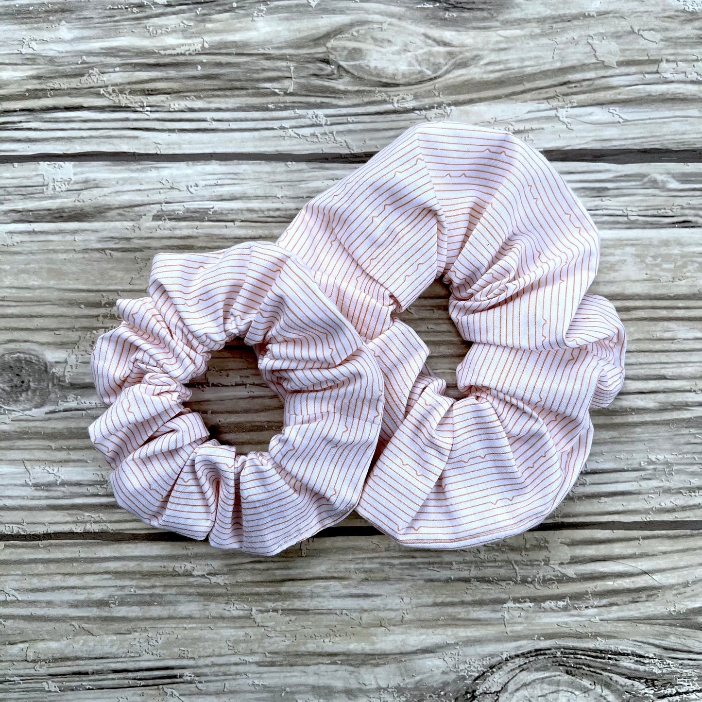 White and Orange Cat Ears Cotton Scrunchie