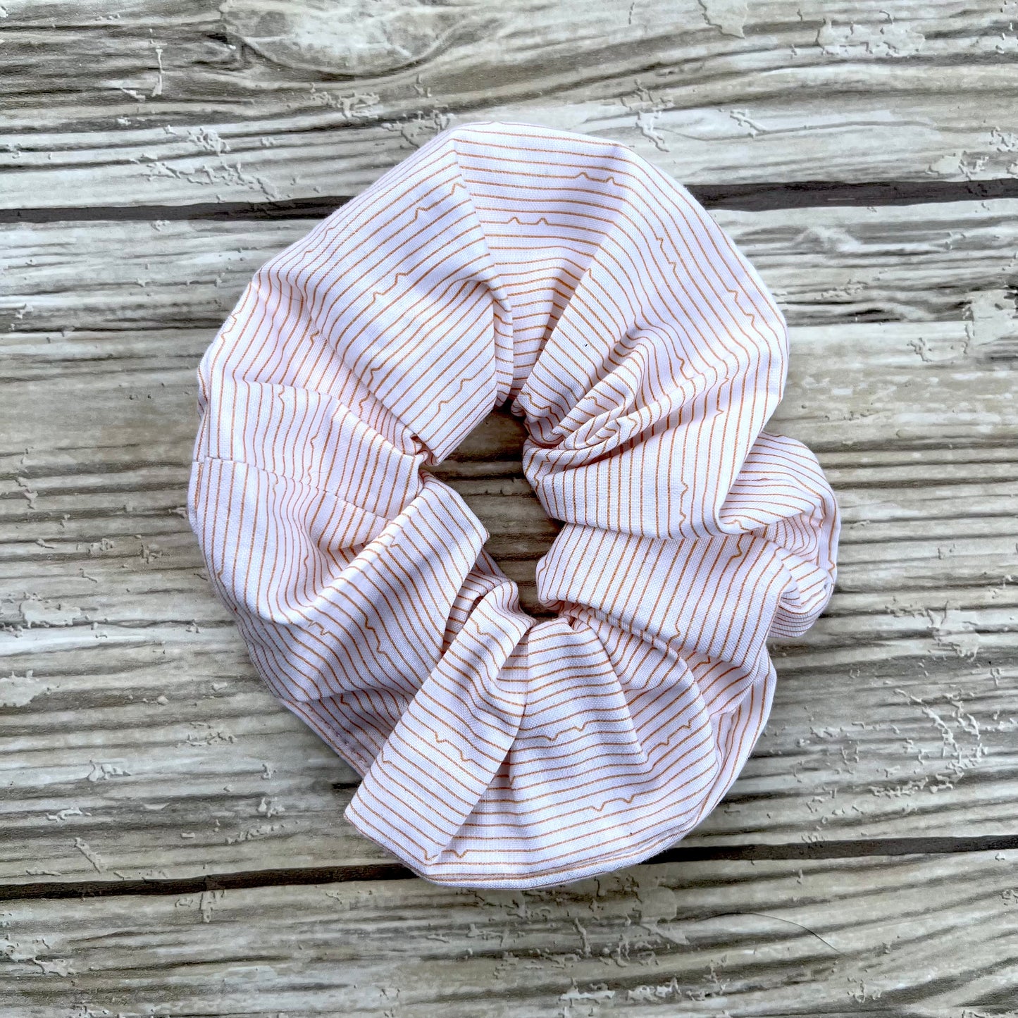 White and Orange Cat Ears Cotton Scrunchie