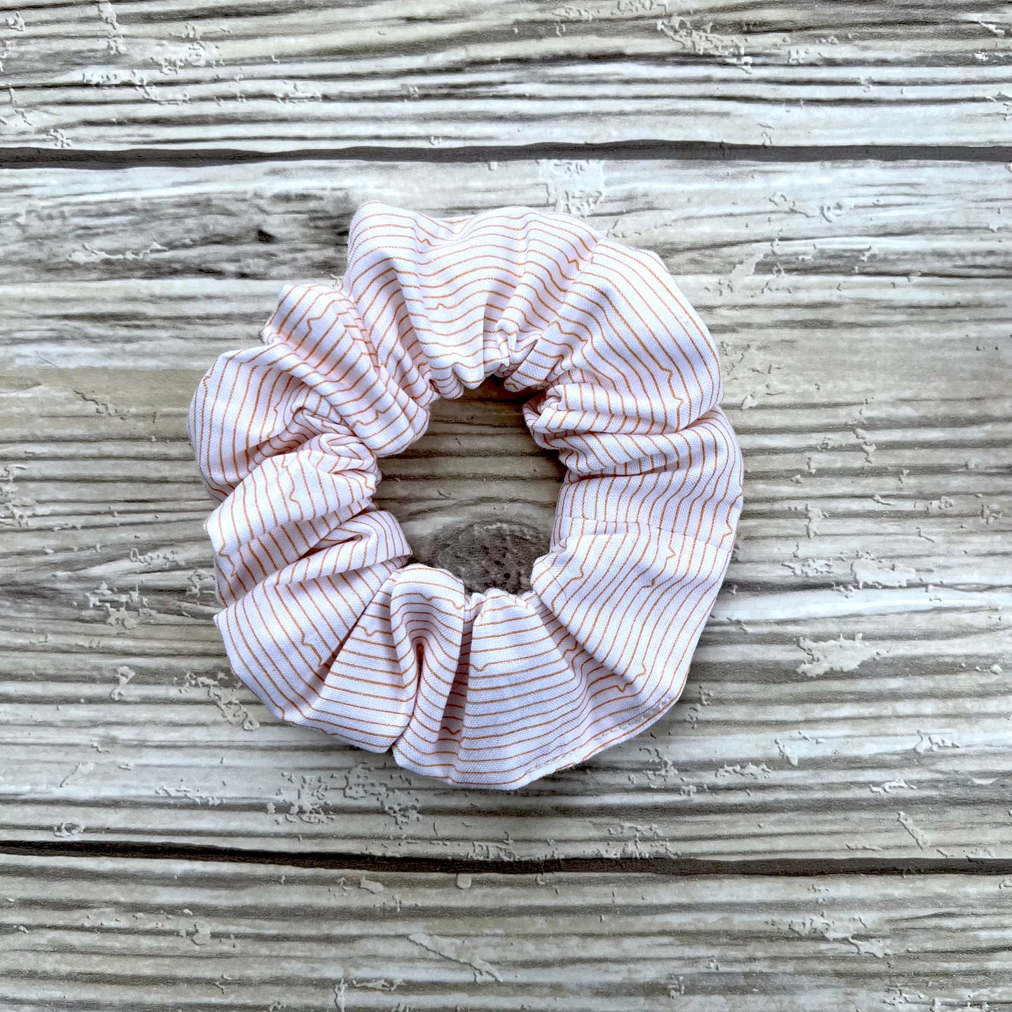 White and Orange Cat Ears Cotton Scrunchie