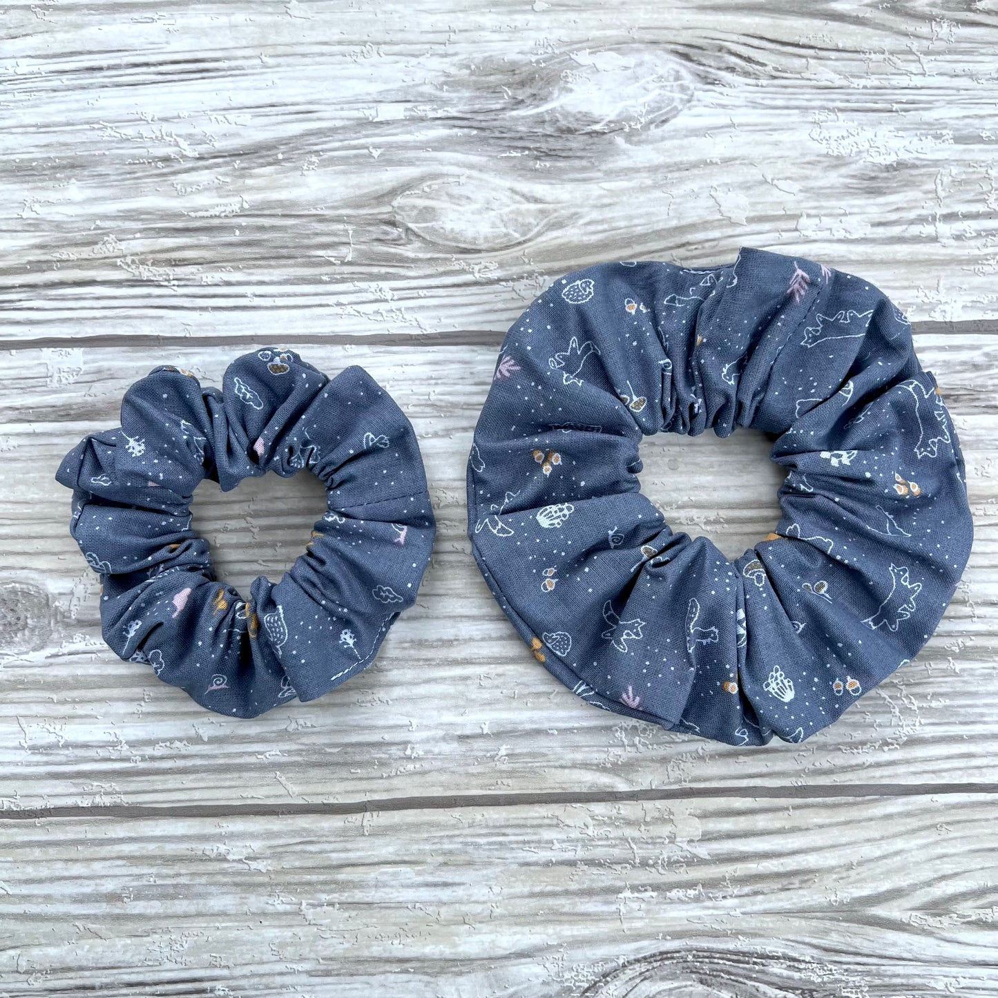 Light Blue Forest Friends Cotton Scrunchie