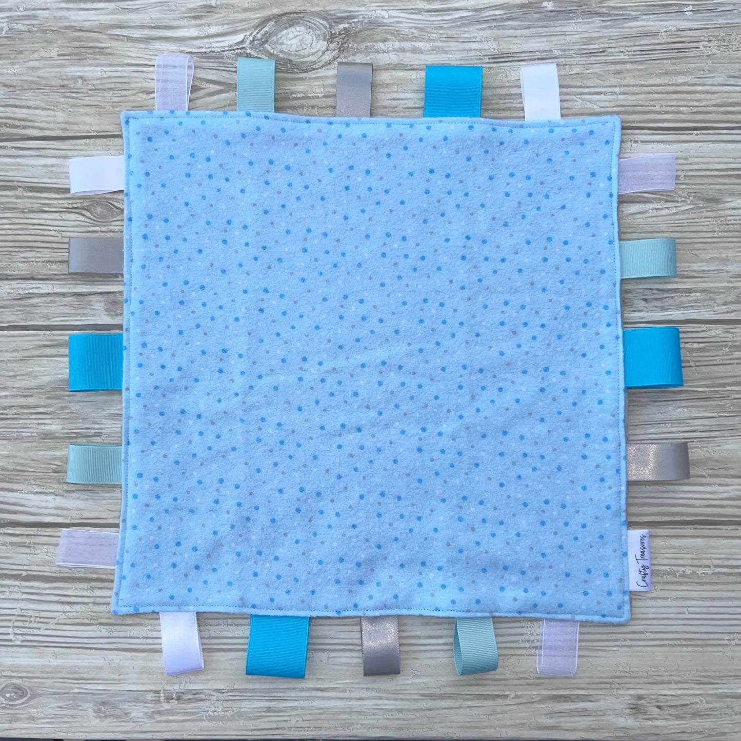 Blue Dots Tag Blanket