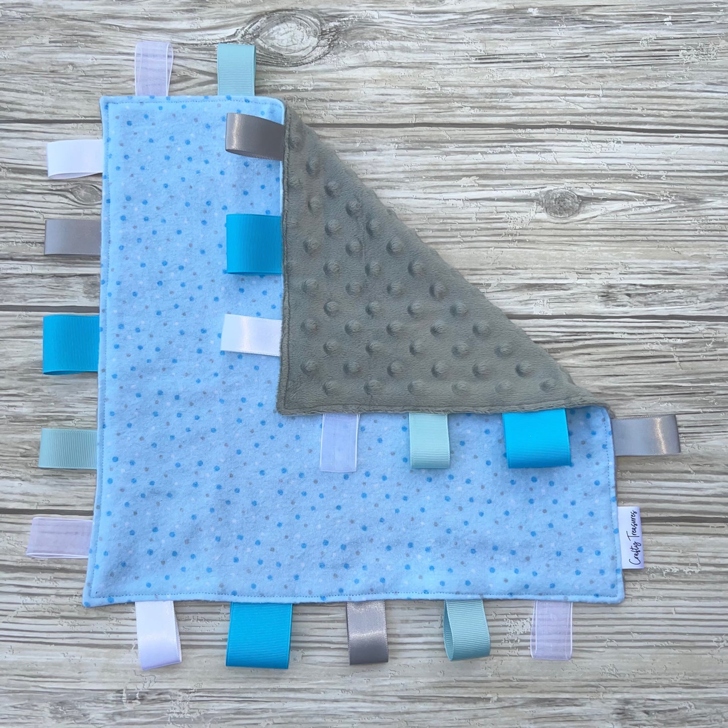 Blue Dots Tag Blanket