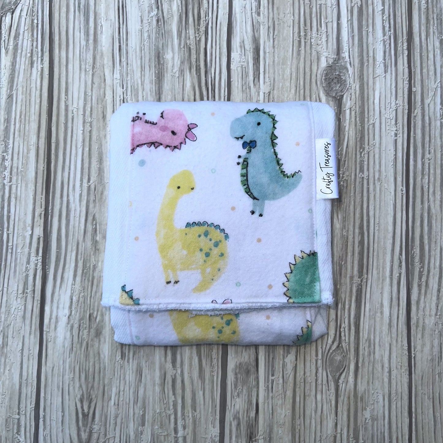 Pastel Dinosaurs Single Burp Cloth