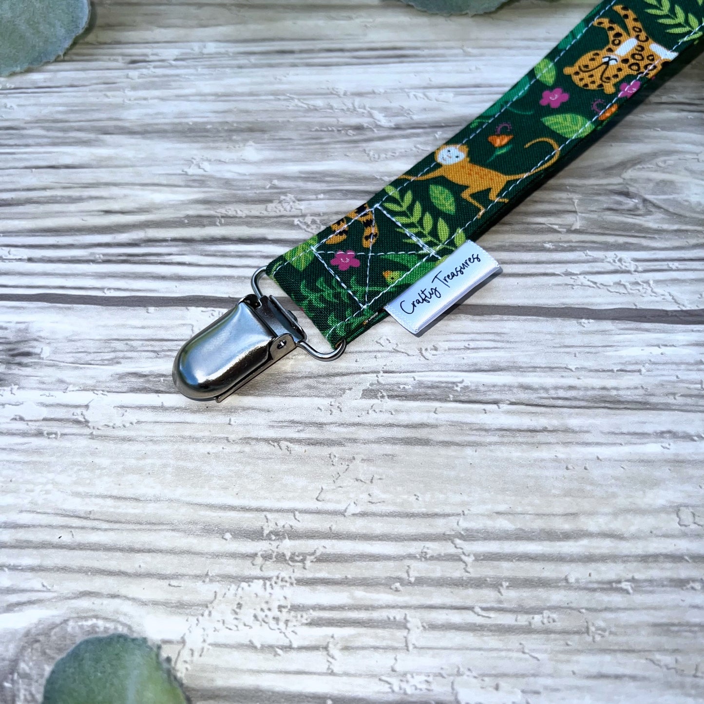 Jungle Green Pacifier Clip