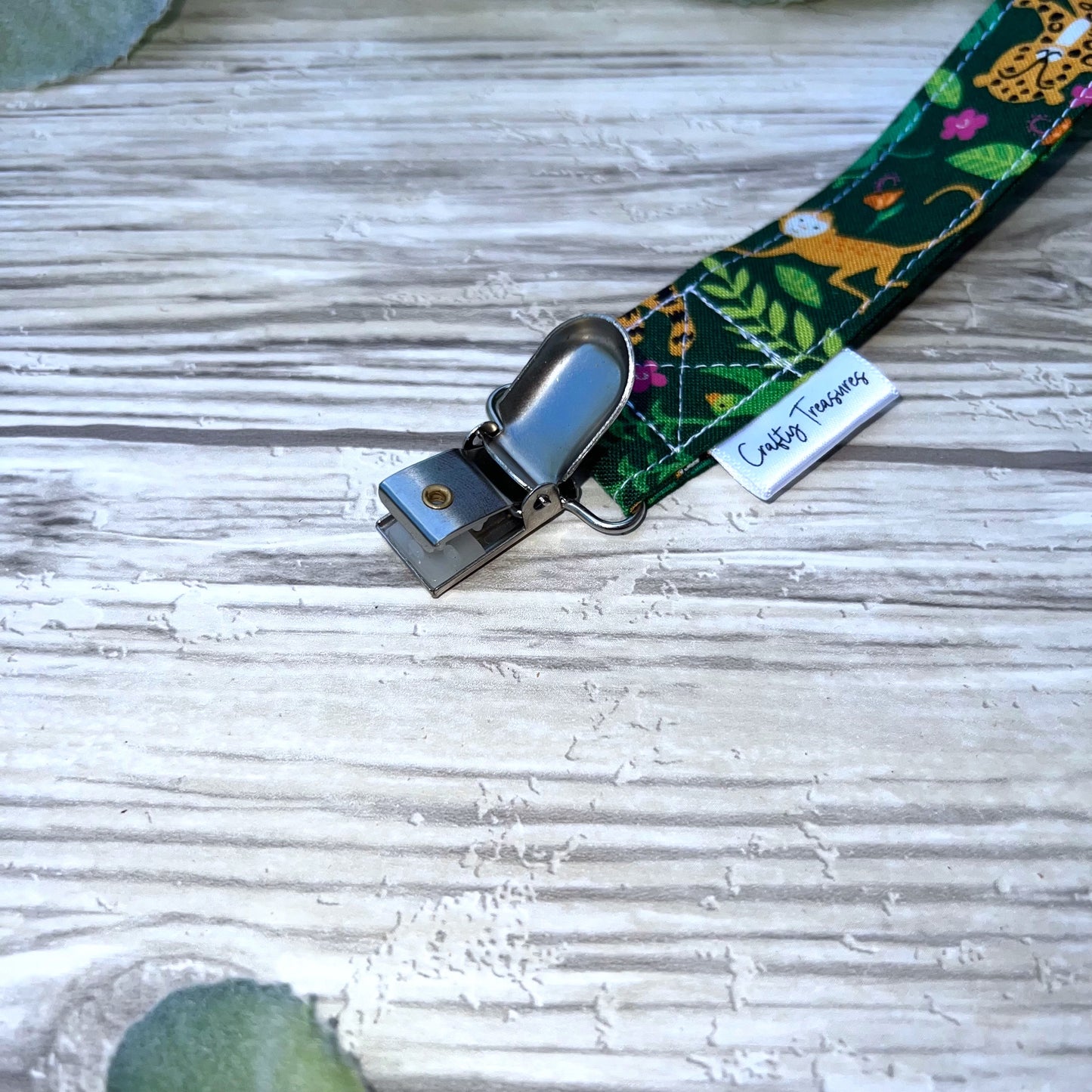 Jungle Green Pacifier Clip