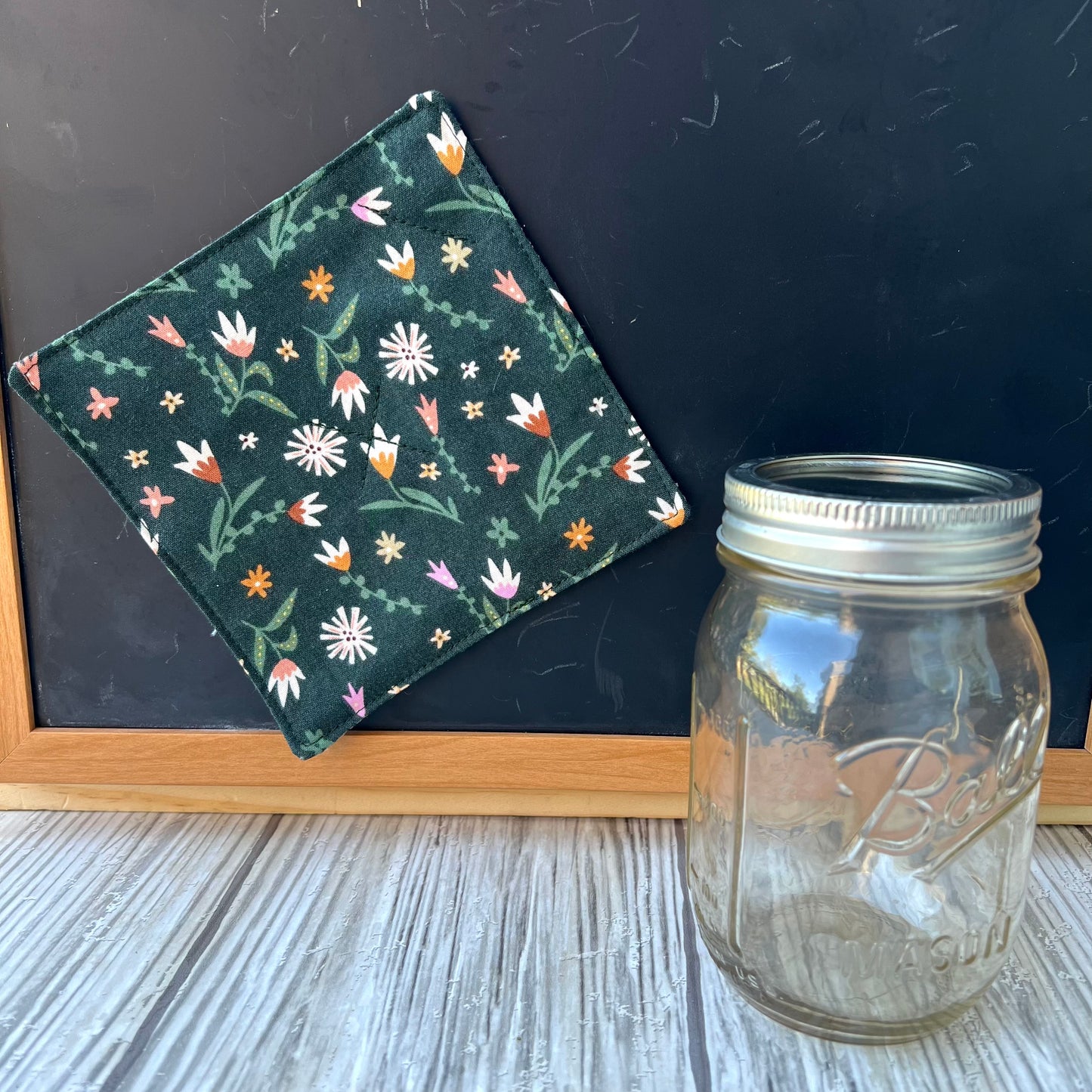 Green Floral Magnetic Jar Opener