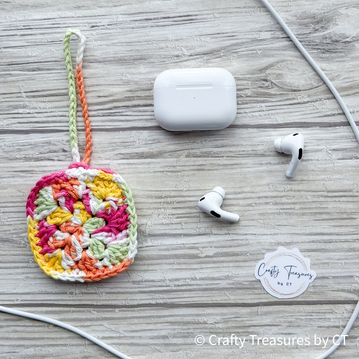 Crocheted Wireless Headphones Case - Over the Rainbow