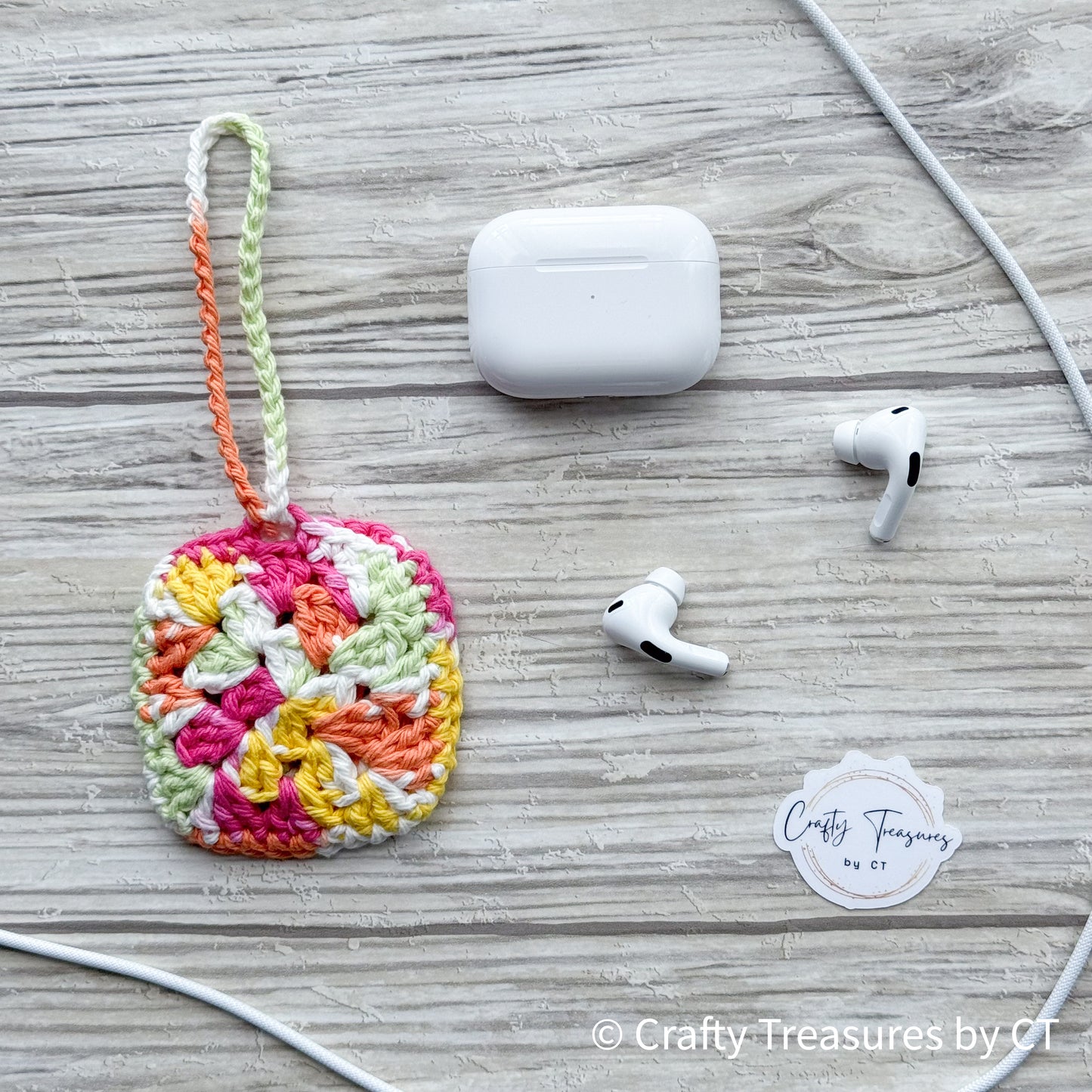 Crocheted Wireless Headphones Case - Over the Rainbow