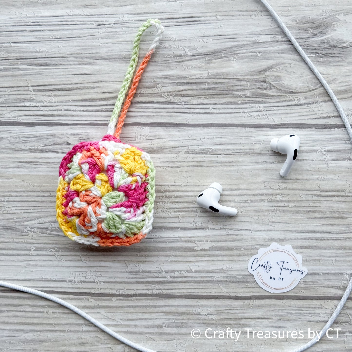 Crocheted Wireless Headphones Case - Over the Rainbow