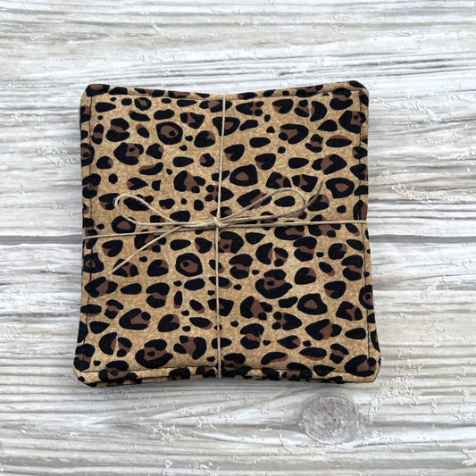 Leopard Fabric Coaster Set