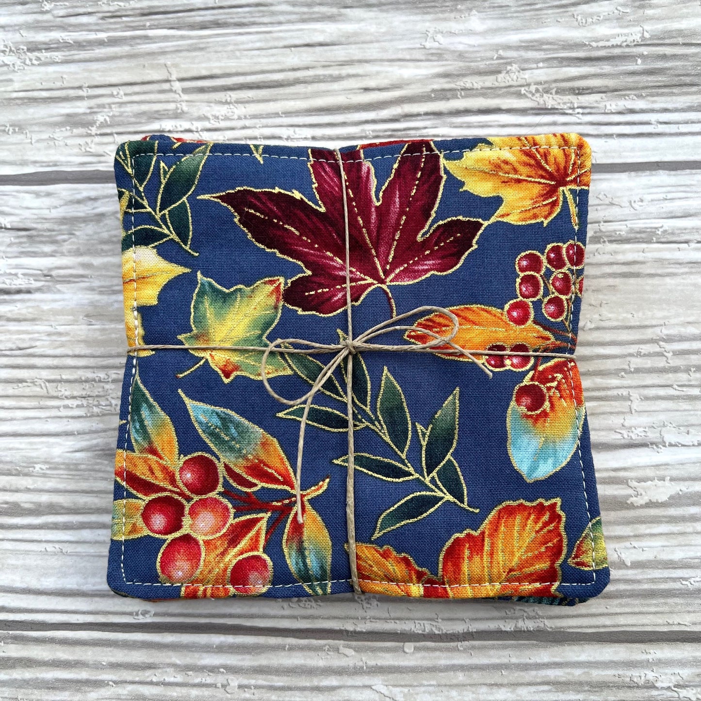 Fall Leaves Fabric Coaster Set