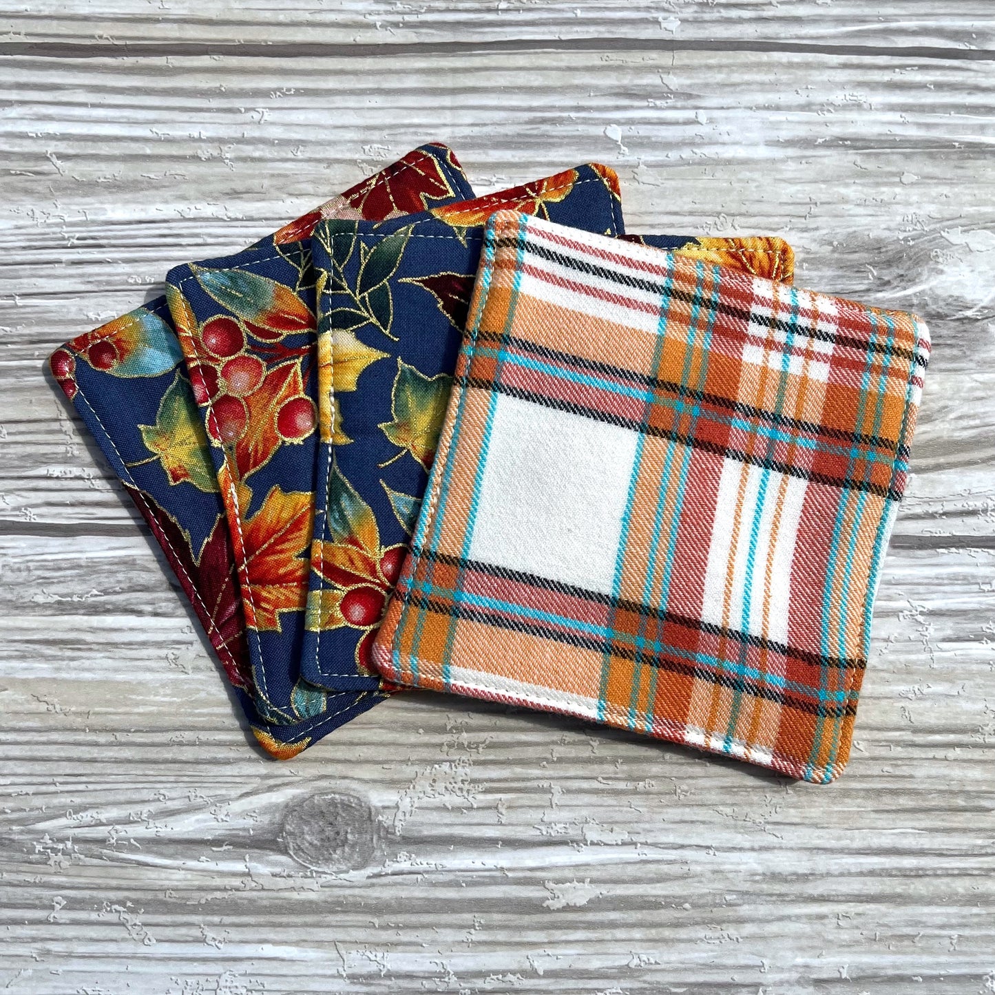 Fall Leaves Fabric Coaster Set