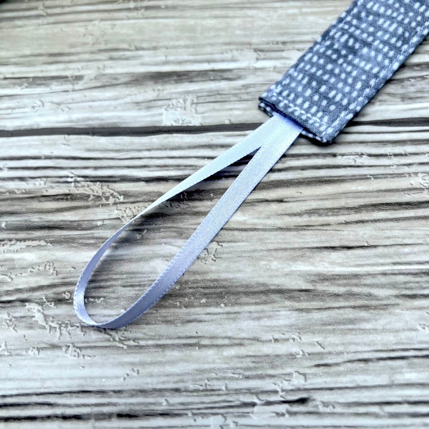 Small Grey Dots Pacifier Clip