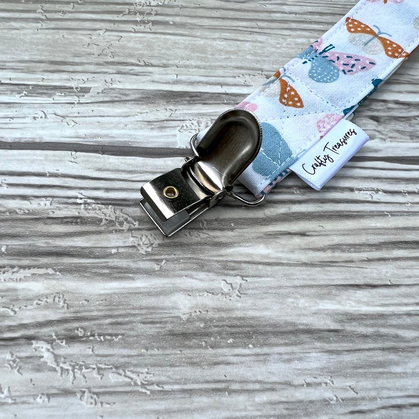 Floral Butterfly Pacifier Clip
