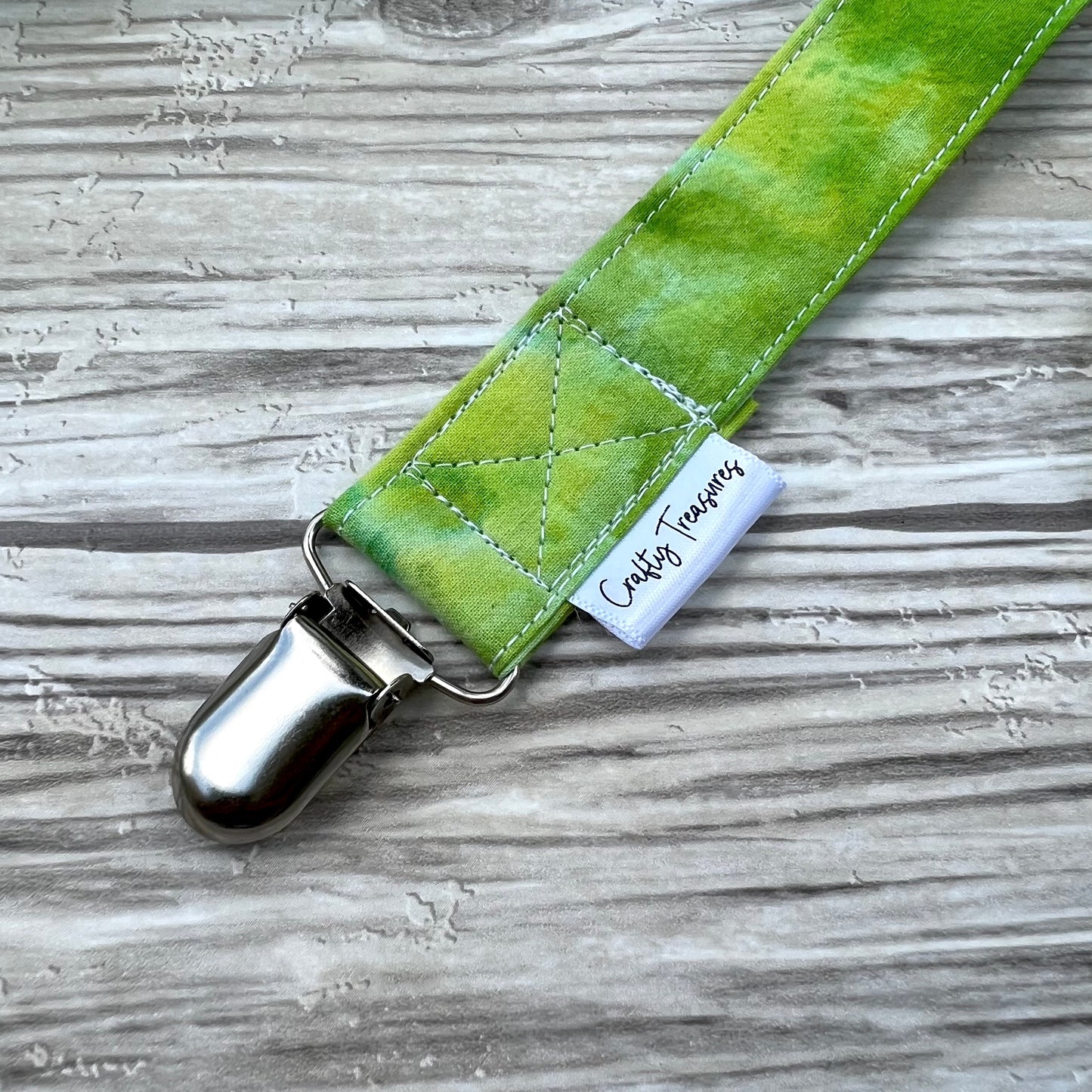 Lime Tie Dye Pacifier Clip