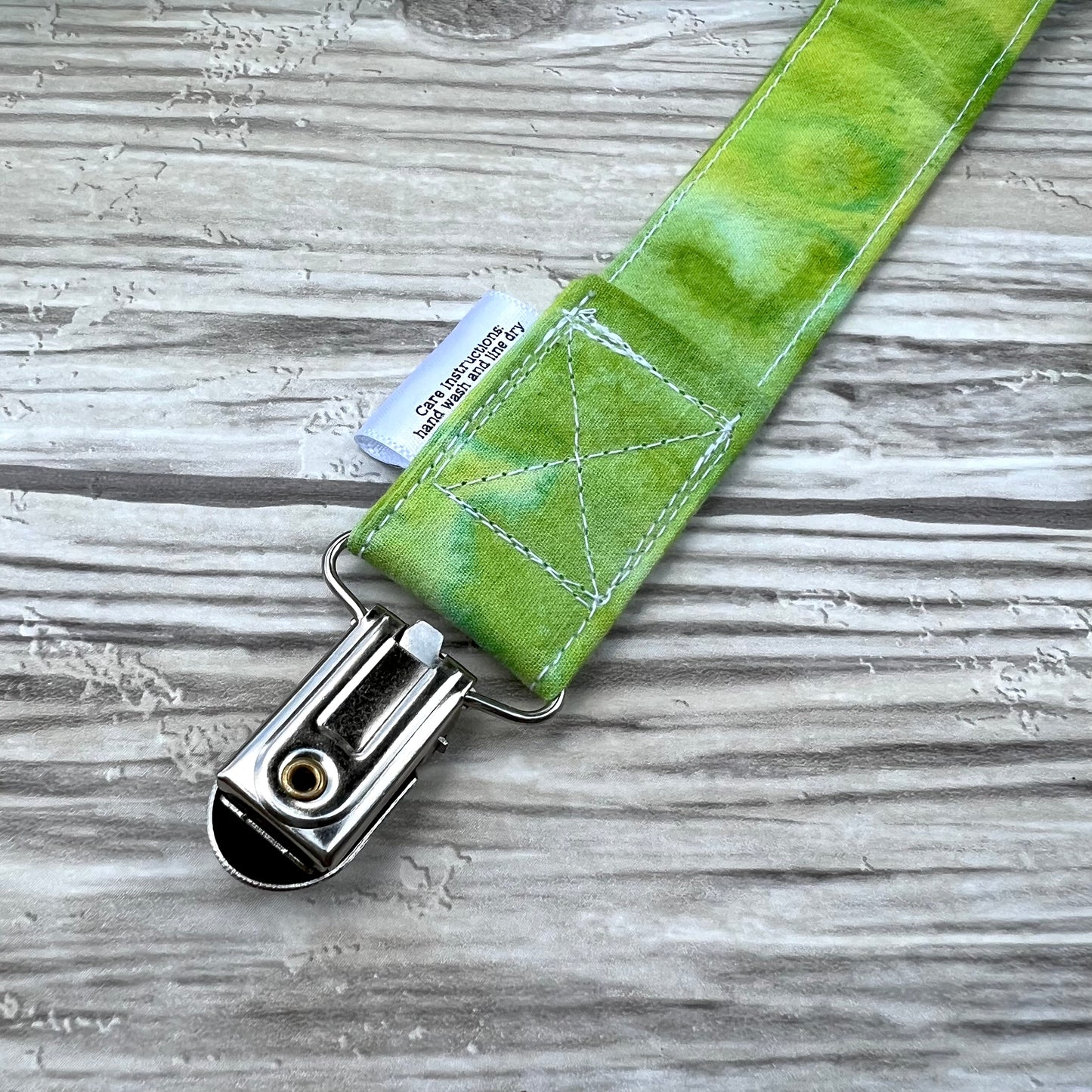 Lime Tie Dye Pacifier Clip