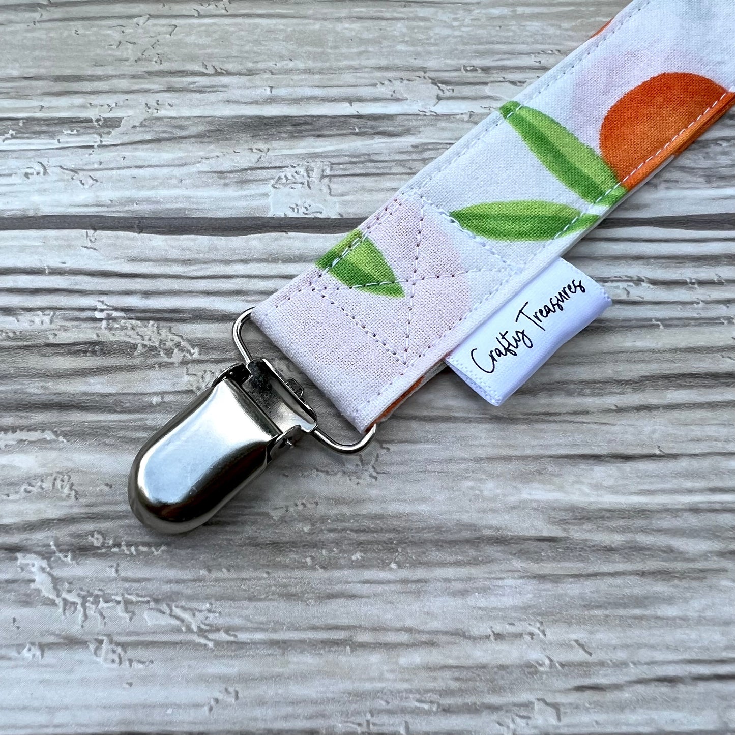 Sweet Clementines Pacifier Clip