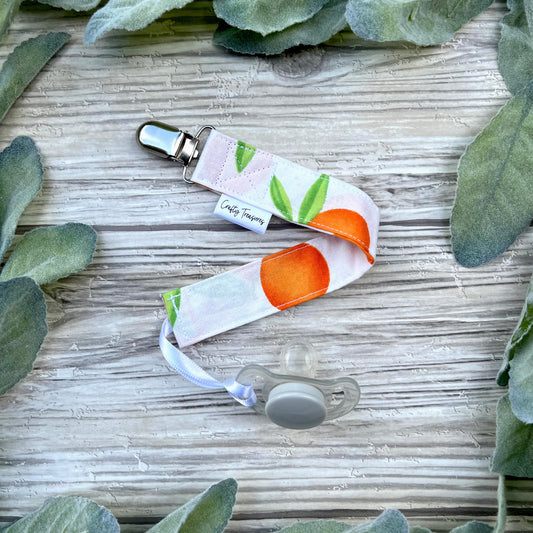 Sweet Clementines Pacifier Clip