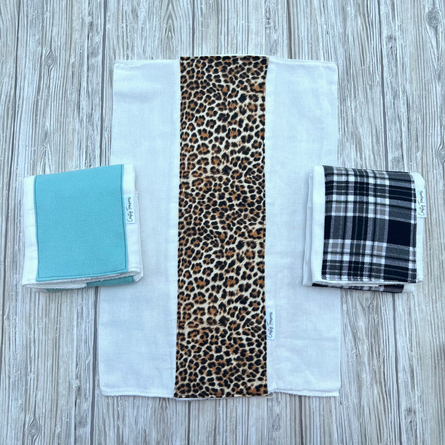 Leopard Print Burp Cloth Set