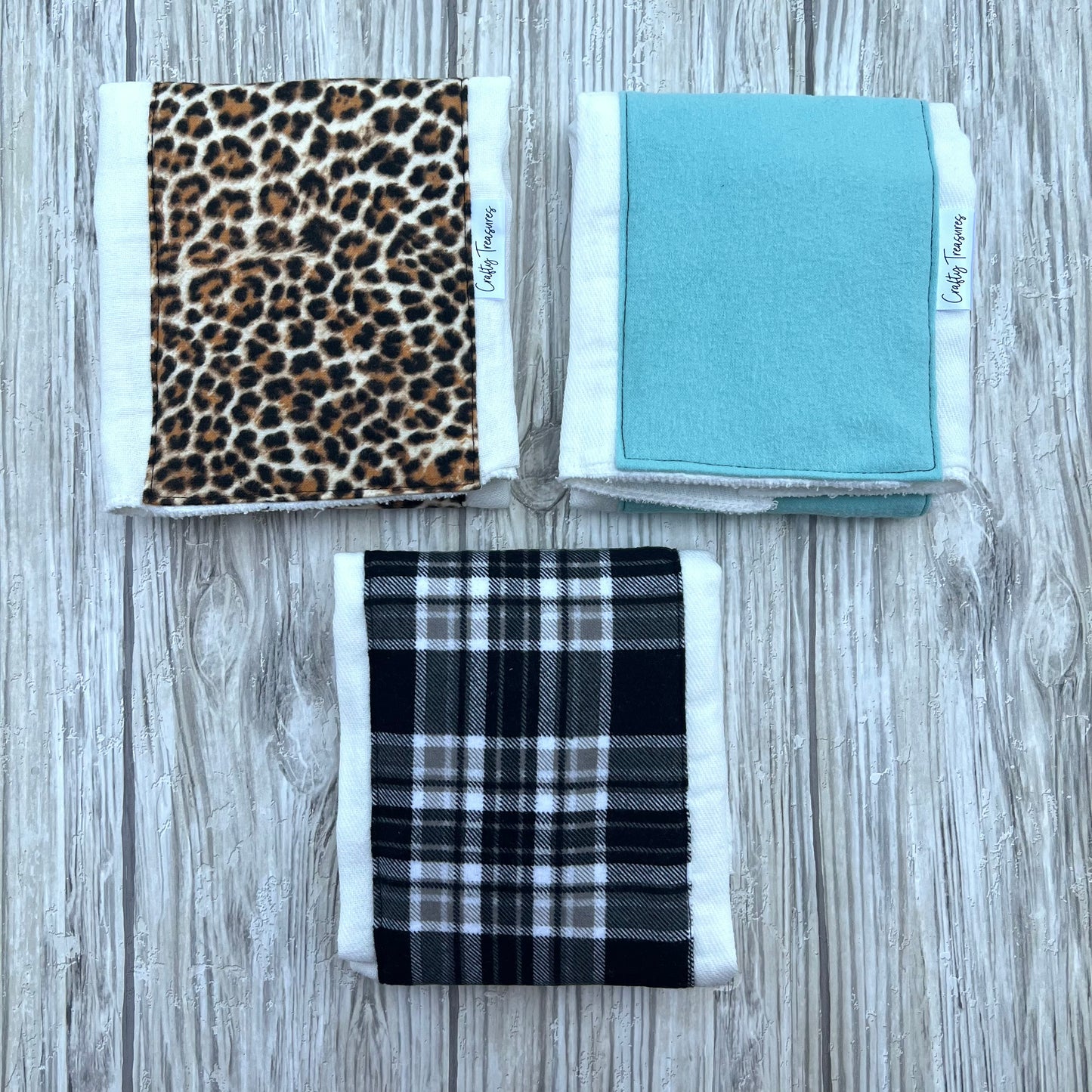 Leopard Print Burp Cloth Set