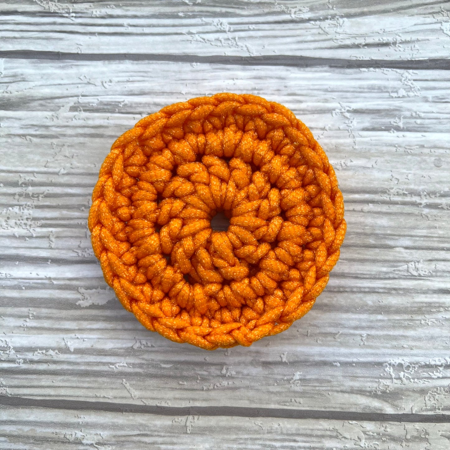 Orange Nylon Crocheted Dish Scrubby