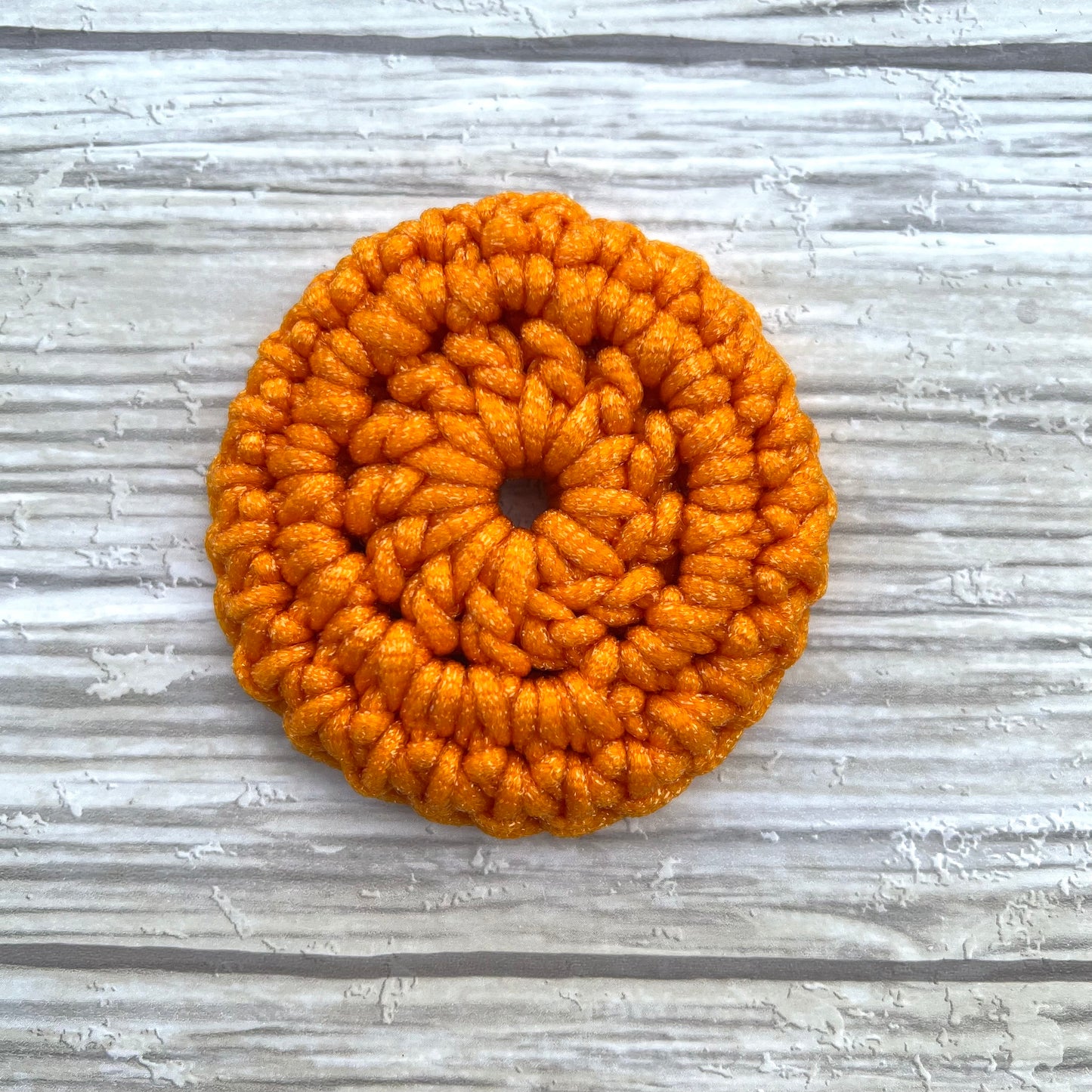 Orange Nylon Crocheted Dish Scrubby